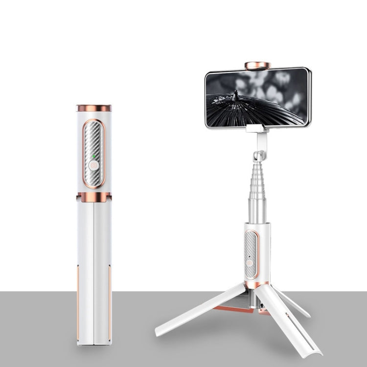 Bluetooth Selfie Stick with Tripod Multi-function Gimbal Mobile Phone Fill Light Live Support(White Gold) - Selfie Sticks by buy2fix | Online Shopping UK | buy2fix
