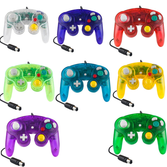 5 PCS Single Point Vibrating Controller Wired Game Controller For Nintendo NGC(Transparent Yellow) by buy2fix
