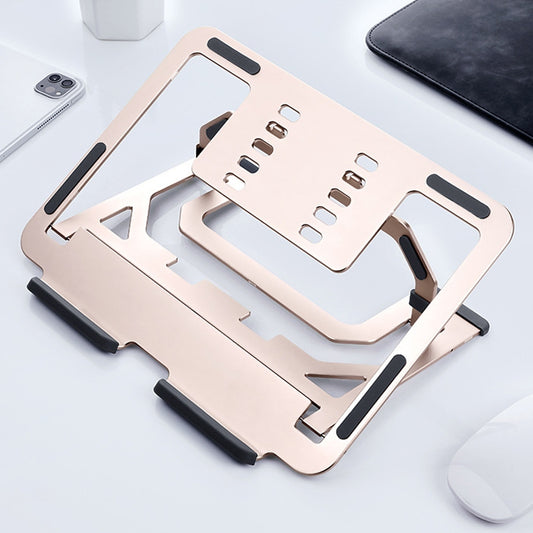 LH-T610 Aluminum Alloy Laptop Bracket Folding Lifting Desktop Cooling Bracket(Rose Gold) - Laptop Stand by buy2fix | Online Shopping UK | buy2fix