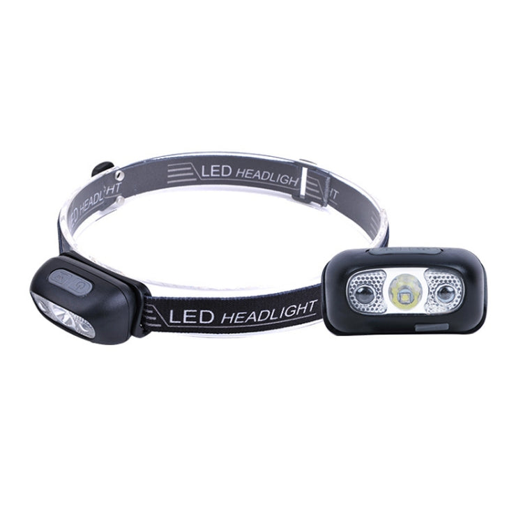Smart Sensor Outdoor USB Headlight LED Portable Strong Light Night Running Headlight, Colour: Black 3W 100LM - Headlamp by buy2fix | Online Shopping UK | buy2fix