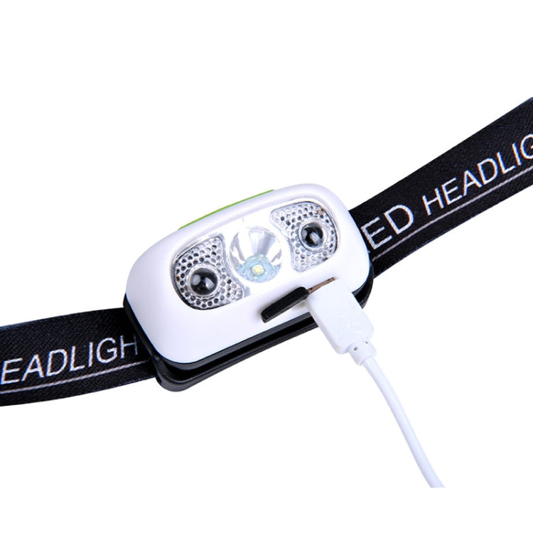 Smart Sensor Outdoor USB Headlight LED Portable Strong Light Night Running Headlight, Colour: Black 3W 100LM - Headlamp by buy2fix | Online Shopping UK | buy2fix