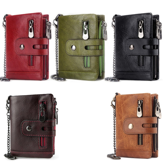 RFID Anti-Theft Swipe Wallet Tri-Fold Multi-Card Slot Crazy Horse Leather Men Leather Wallet(Black) - Antimagnetic RFID Package by buy2fix | Online Shopping UK | buy2fix