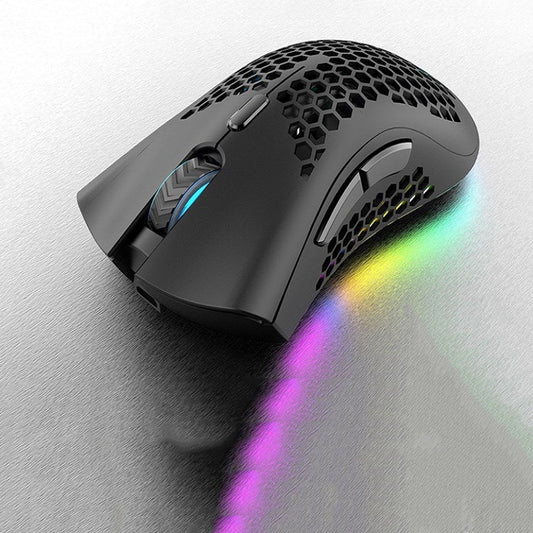 K-Snake BM600 1600 DPI 7-keys Hollow Lightweight Wireless Charging RGB Colorful Gaming Mouse(Wireless BM600 Black) by K-Snake