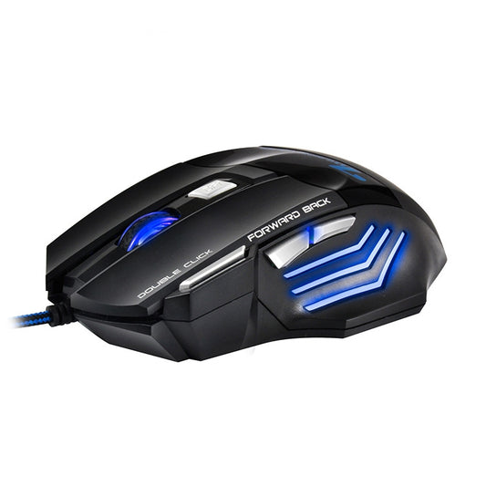 IMICE X7 2400 DPI 7-Key Wired Gaming Mouse with Colorful Breathing Light, Cable Length: 1.8m(Skin Black Color Box Version) by IMICE