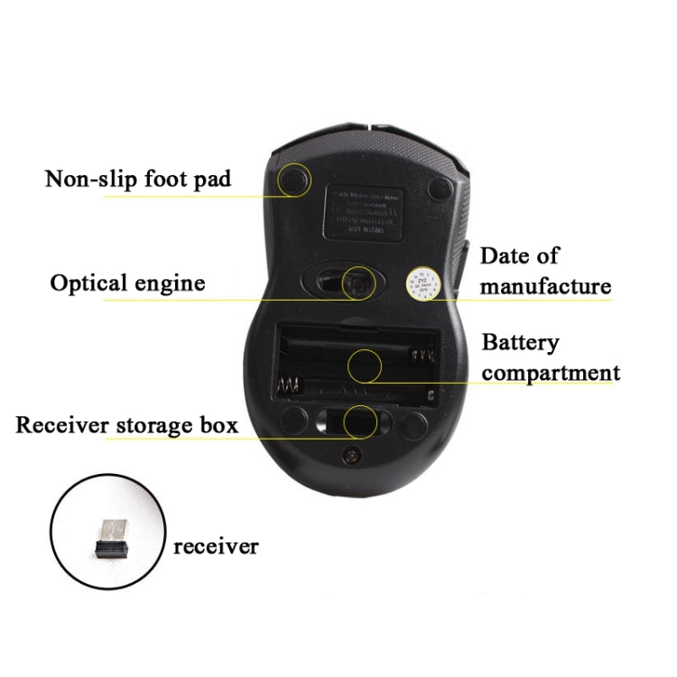 T-WOLF Q5 2.4GHz 5-Buttons 2000 DPI Wireless Mouse Silent And Non-Light Gaming Office Mouse For Computer PC Laptop( Golden) by T-WOLF