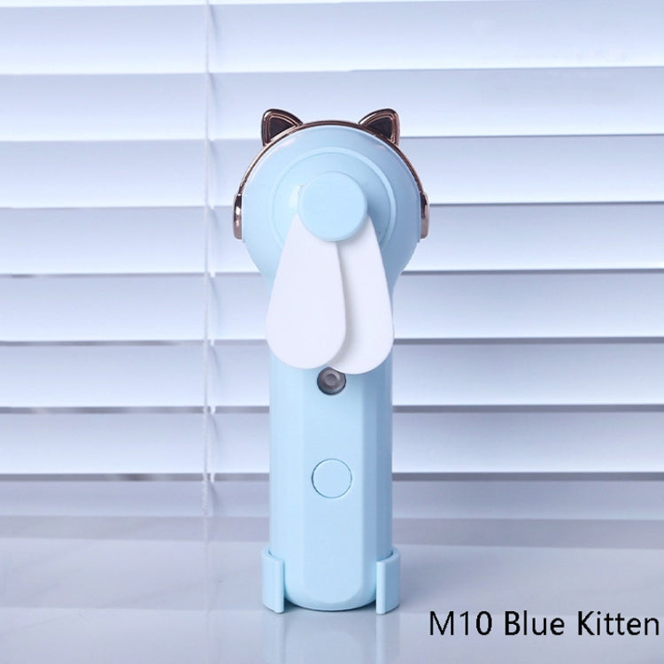 Handheld Hydrating Device Chargeable Fan Mini USB Charging Spray Humidification Small Fan(M10 Blue Kitten) - Electric Fans by buy2fix | Online Shopping UK | buy2fix