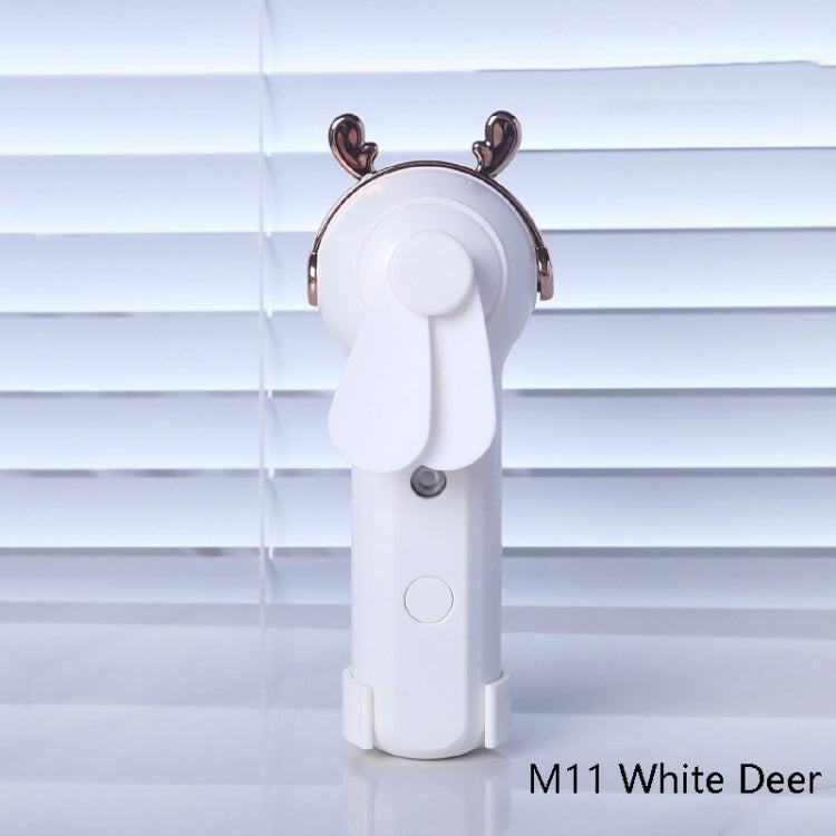 Handheld Hydrating Device Chargeable Fan Mini USB Charging Spray Humidification Small Fan(M11 White Deer) - Electric Fans by buy2fix | Online Shopping UK | buy2fix