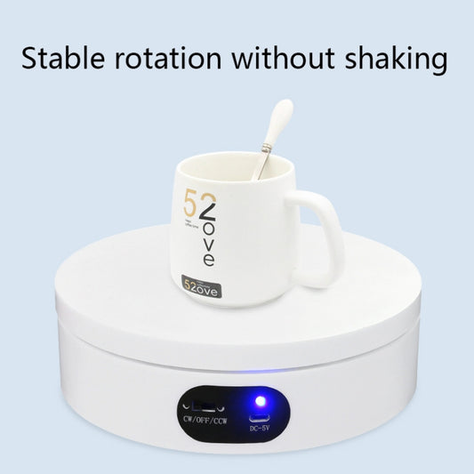 ND120 USB Automatic Rotating Camera Table Hand-Made Panoramic Display Table Turntable(White) by buy2fix