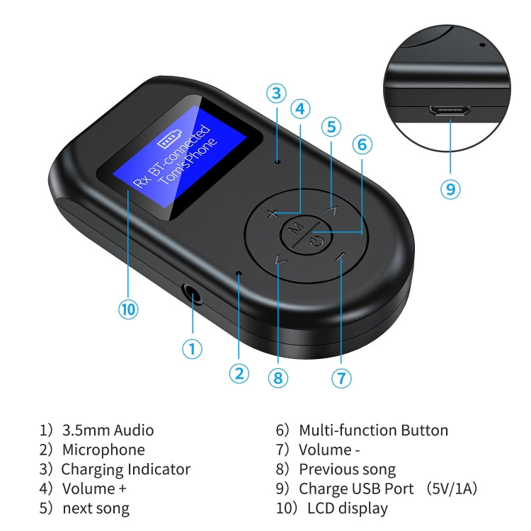 BT-11 Bluetooth 5.0 Audio Launch Reception Call Three-In-One TV Computer Game Music Bluetooth Adapter by buy2fix