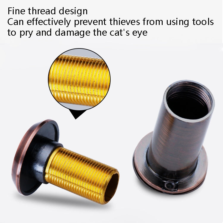2 PCS Security Door Cat Eye HD Glass Lens 200 Degrees Wide-Angle Anti-Tiny Hotel Door Eye, Specification: 16mm Black - Other Device by buy2fix | Online Shopping UK | buy2fix