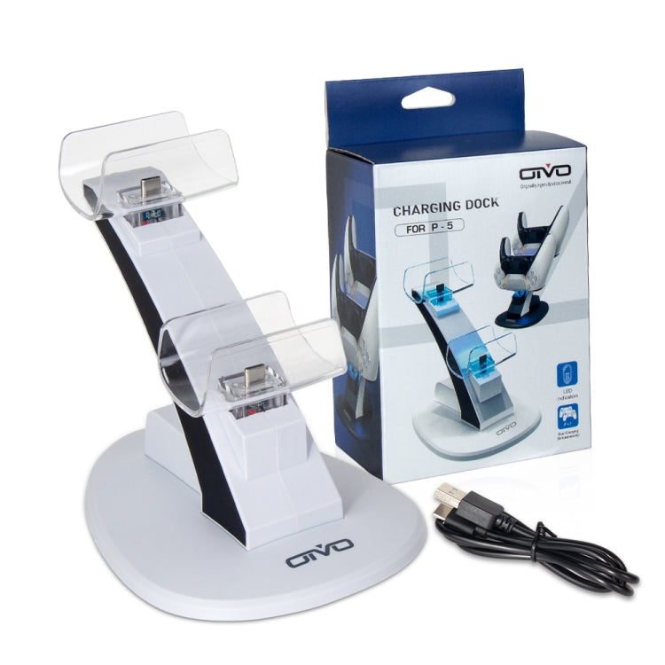 OIVO IV-P5234 Gamepad Aircraft Two-Seater Charger For PS5(White) by OIVO