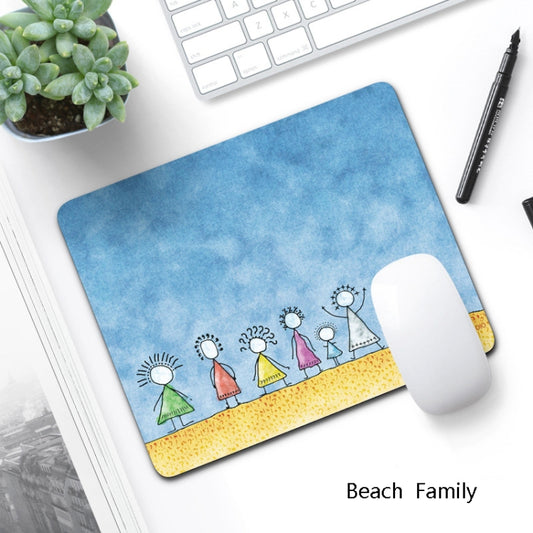 6 PCS Non-Slip Mouse Pad Thick Rubber Mouse Pad, Size: 21 X 26cm(Beach Family) by buy2fix