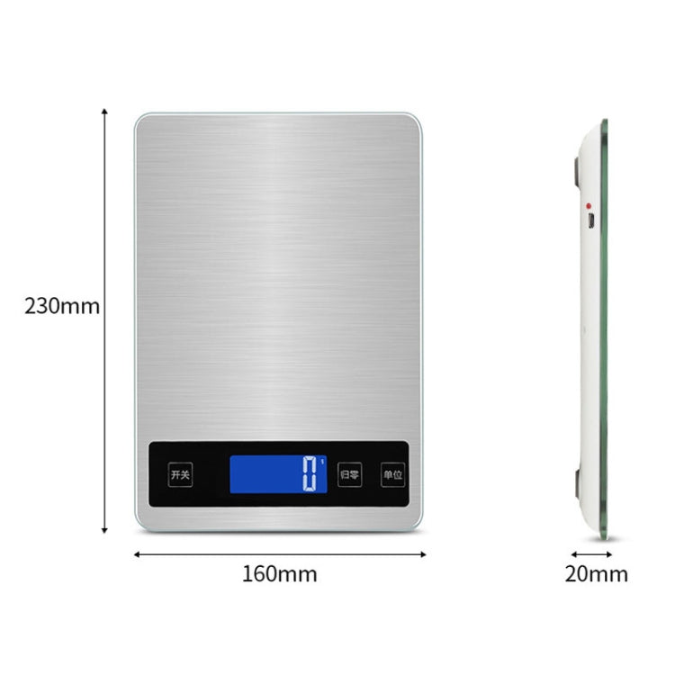 A10-1 Portable USB Kitchen Scale Household Food Baking Tea Quasi-Gram Weight Bench Scale, Specification: 5kg / 1g(White) - Kitchen Scales by buy2fix | Online Shopping UK | buy2fix