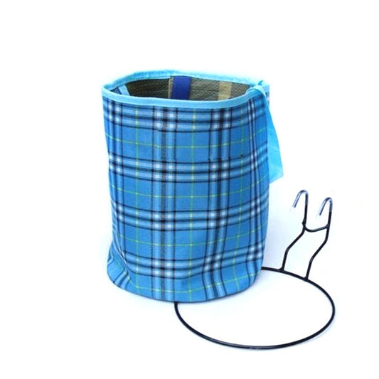 Bicycle Basket Cloth Hanging Basket Folding Bicycle Basket(Blue Square) by buy2fix
