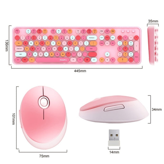 Mofii Sweet Wireless Keyboard And Mouse Set Girls Punk Keyboard Office Set, Colour: Purple Mixed Version by Mofii