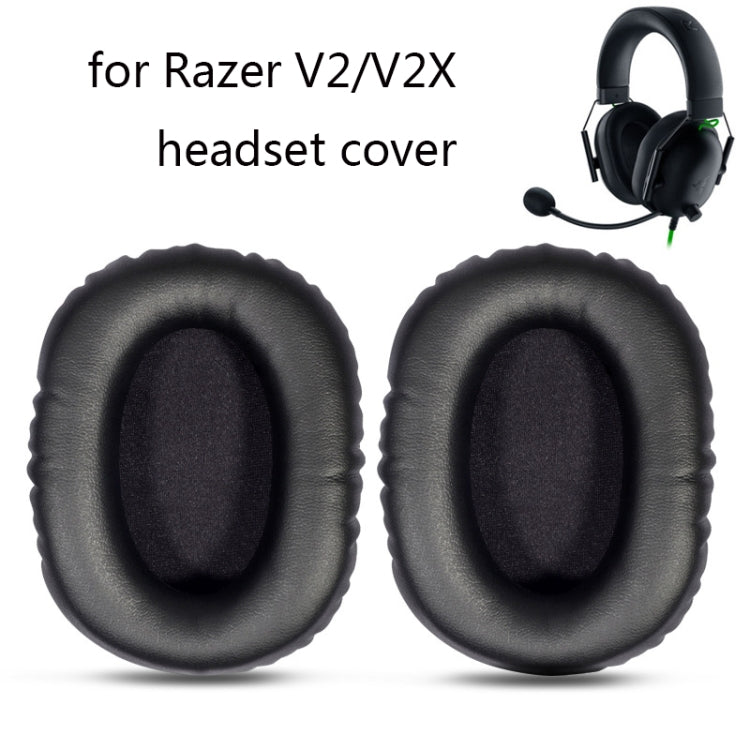 2 PCS Headset Sponge Cover For Razer V2, Colour: Black Skin Black Net - Earmuff & Pad by buy2fix | Online Shopping UK | buy2fix