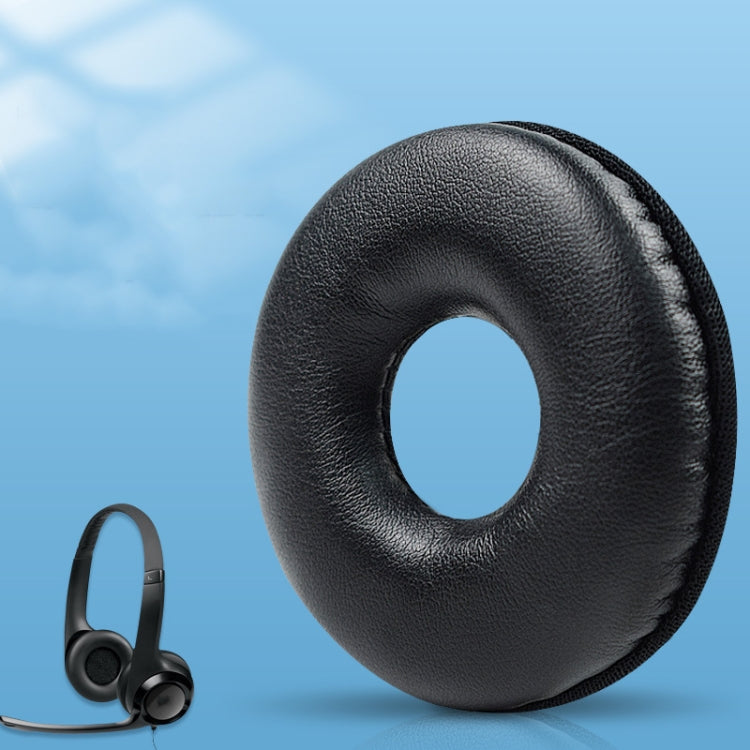 2 PCS Headset Sponge Cover Earmuffs For Logitech H390(Black) - Earmuff & Pad by buy2fix | Online Shopping UK | buy2fix