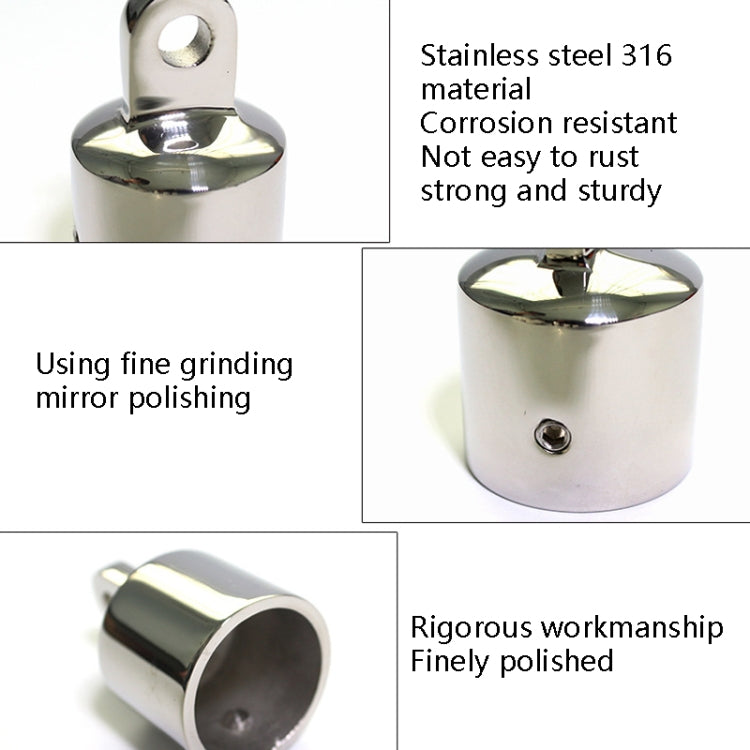 32mm Ordinary Single Top Silk Slip Cap 316 Stainless Steel Yacht RV Awning Accessories - Locks & Hasps by buy2fix | Online Shopping UK | buy2fix