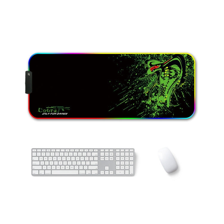 350x900x3mm F-01 Rubber Thermal Transfer RGB Luminous Non-Slip Mouse Pad(Brontosaurus) - Mouse Pads by buy2fix | Online Shopping UK | buy2fix