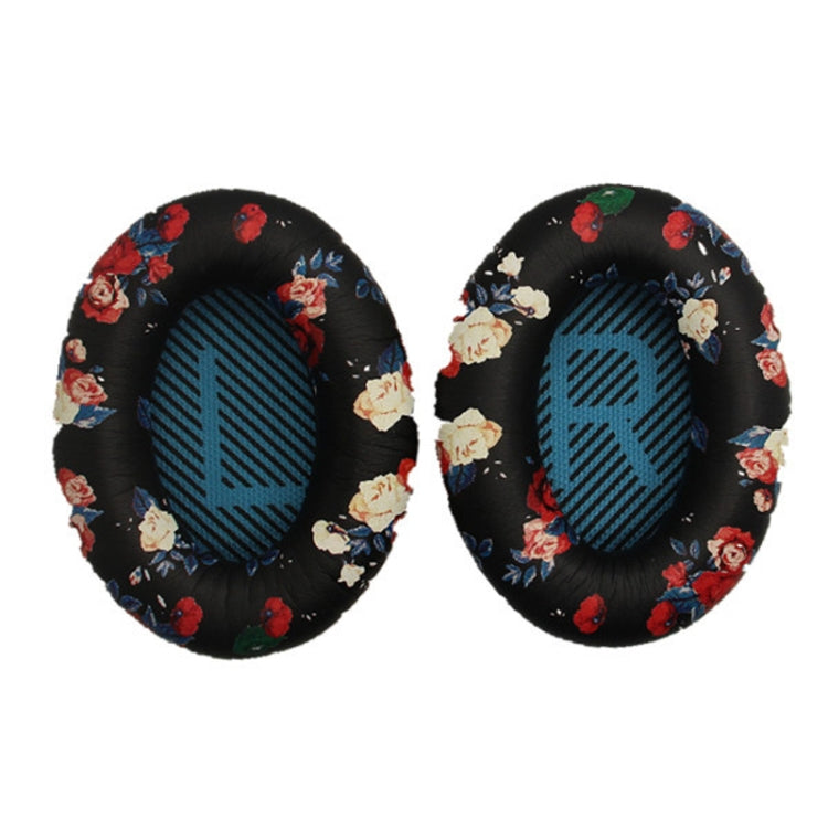 2 PCS Headset Sponge Cover For BOSE QC15 / QC3 / QC2 / QC25 / AE2 / AE2i(Print Color + Blue LR) - Earmuff & Pad by buy2fix | Online Shopping UK | buy2fix