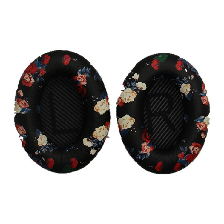 2 PCS Headset Sponge Cover For BOSE QC15 / QC3 / QC2 / QC25 / AE2 / AE2i(Print Color + Black LR) - Earmuff & Pad by buy2fix | Online Shopping UK | buy2fix