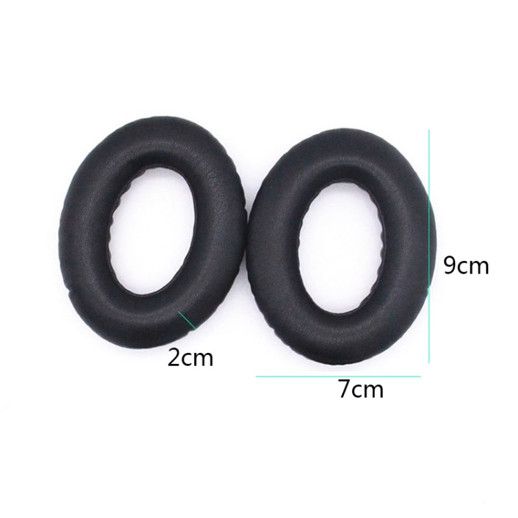2 PCS Headset Lambskin Sponge Cover Earmuffs For Bose QC25 / QC15 / QC2 / QC35 / AE2i(Black+Blue) - Earmuff & Pad by buy2fix | Online Shopping UK | buy2fix