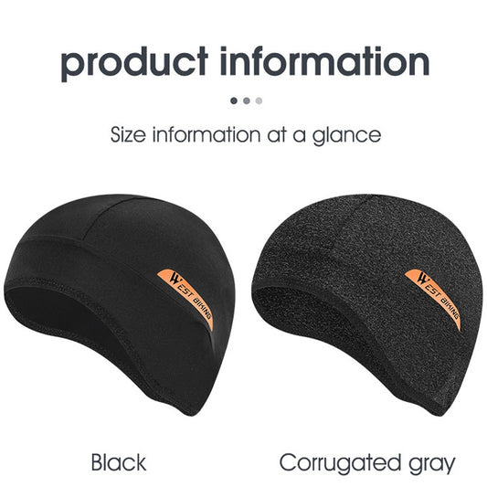 West Biking YP0201294 Summer Ice Silk Hat Riding Windproof Hood Breathable And Quick-Drying Helmet Lining Cap, Size: Free Size(Black) by WEST BIKING