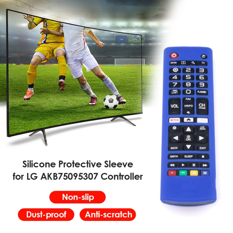 Y14 Remote Silicone Protective Case With Lanyard For LG AKB75095307/74915305/75375604(Blue) - Remote Control Covers by buy2fix | Online Shopping UK | buy2fix