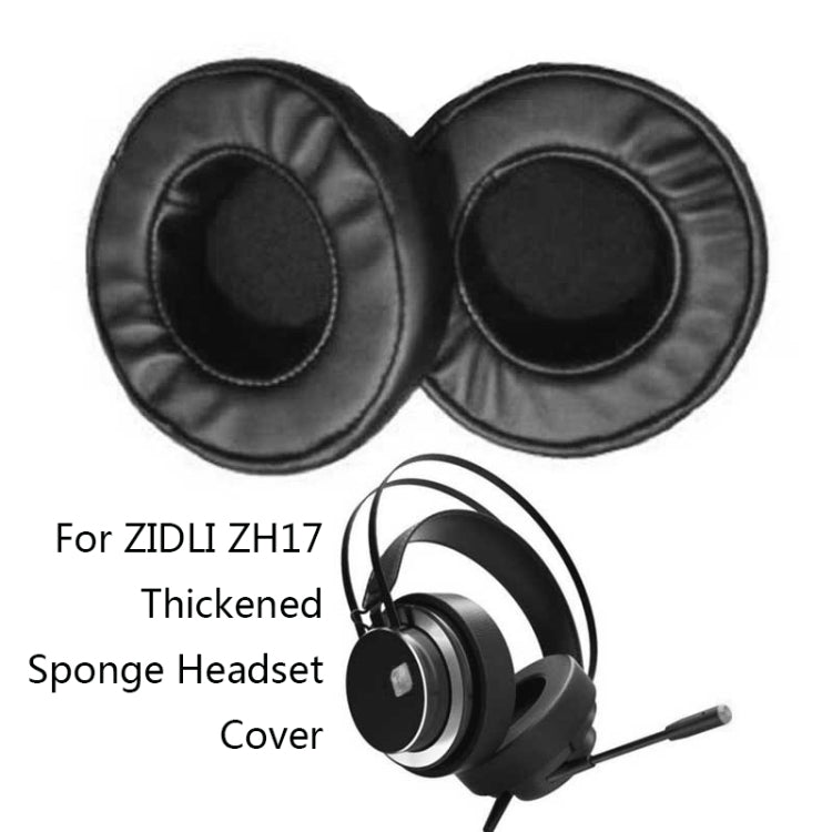 2 PCS For ZIDLI ZH17 Thickened Sponge Headset Cover(Black) - Earmuff & Pad by buy2fix | Online Shopping UK | buy2fix