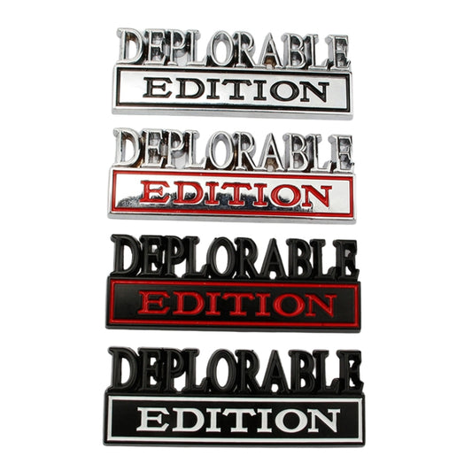 2 PCS Car Modified Metal Car Standard DEPLORABLE Edition Car Stickers(Silver Red) by buy2fix