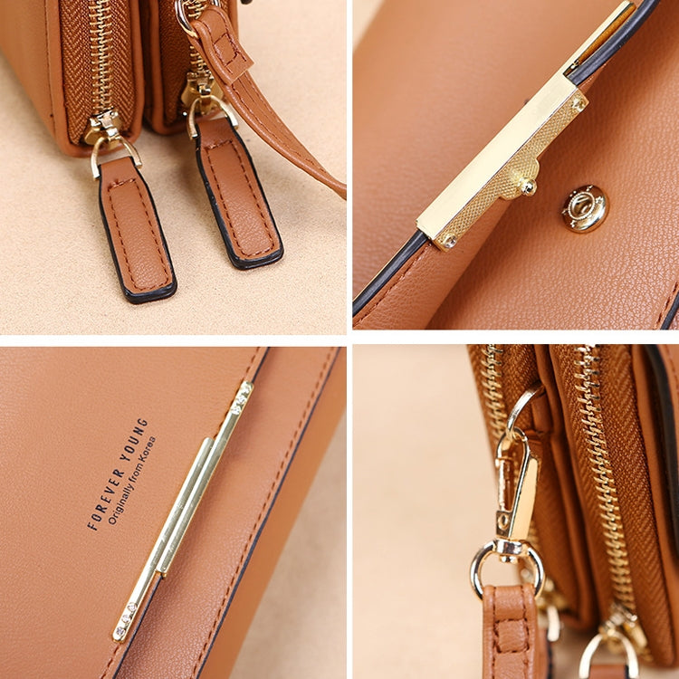 Ladies Wallet Large Capacity Multi-Function Shoulder Bag(Brown) - Single-shoulder Bags by buy2fix | Online Shopping UK | buy2fix