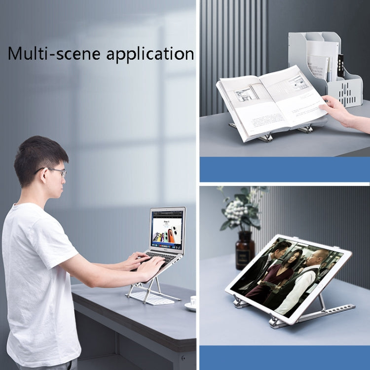 Oatsbasf Z02 Laptop Increasing Cooling Bracket Aluminum Alloy Desktop Adjustable Bracket(Silver) by Oatsbasf