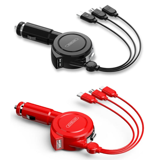 Oatsbasf 3 in 1 Multifunctional Car Charger Data Cable, Colour: 1M(Red) by Oatsbasf