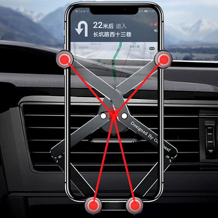 Oatsbasf 02750 Gravity Car Mobile Phone Holder In-car Navigation Buckle Bracket Air Outlet Bracket( Black) - Universal Car Holders by Oatsbasf | Online Shopping UK | buy2fix