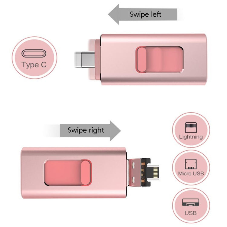 32GB SH02 USB 3.0 + 8 Pin + Mirco USB + Type-C 4 In 1 Mobile Computer U-Disk With OTG Function(Gold) - U Disk & Card Reader by buy2fix | Online Shopping UK | buy2fix