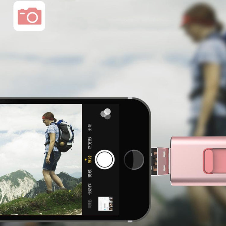 128GB SH02 USB 3.0 + 8 Pin + Mirco USB + Type-C 4 In 1 Mobile Computer U-Disk With OTG Function(Rose Gold) by buy2fix