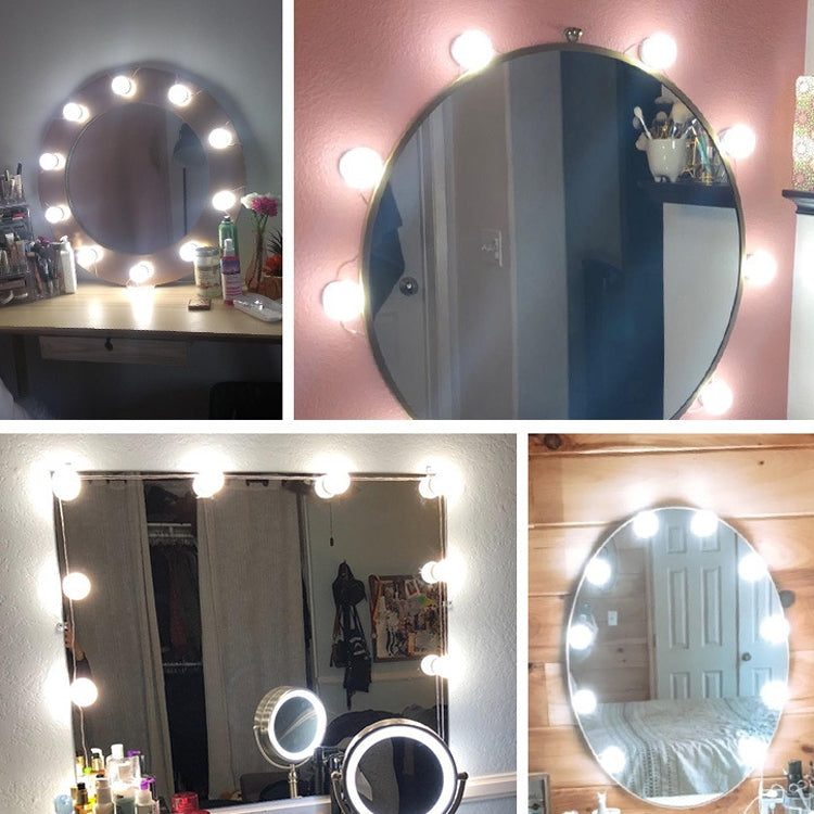 14 LEDs Mirror Front Light Dimmable Makeup Mirror USB Touch Control Light(White Light) - Night Lights by buy2fix | Online Shopping UK | buy2fix