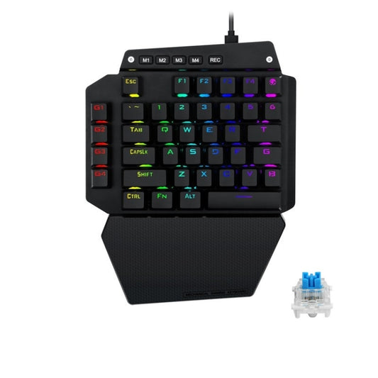 K700 44 Keys RGB Luminous Switchable Axis Gaming One-Handed Keyboard, Cable Length: 1m(Blue Shaft) by buy2fix