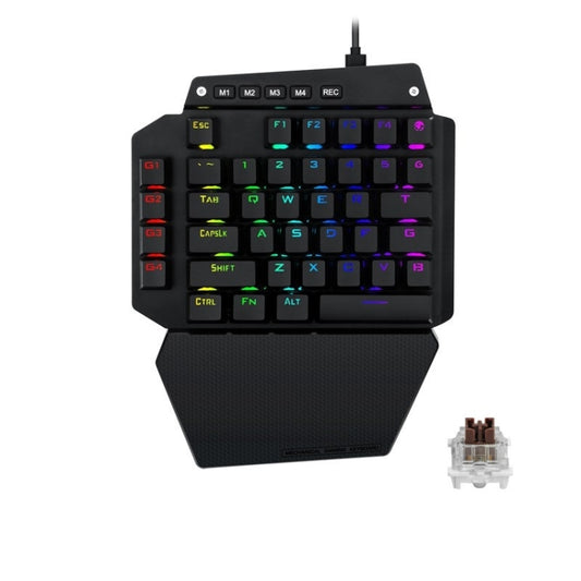 K700 44 Keys RGB Luminous Switchable Axis Gaming One-Handed Keyboard, Cable Length: 1m(Tea Shaft) by buy2fix