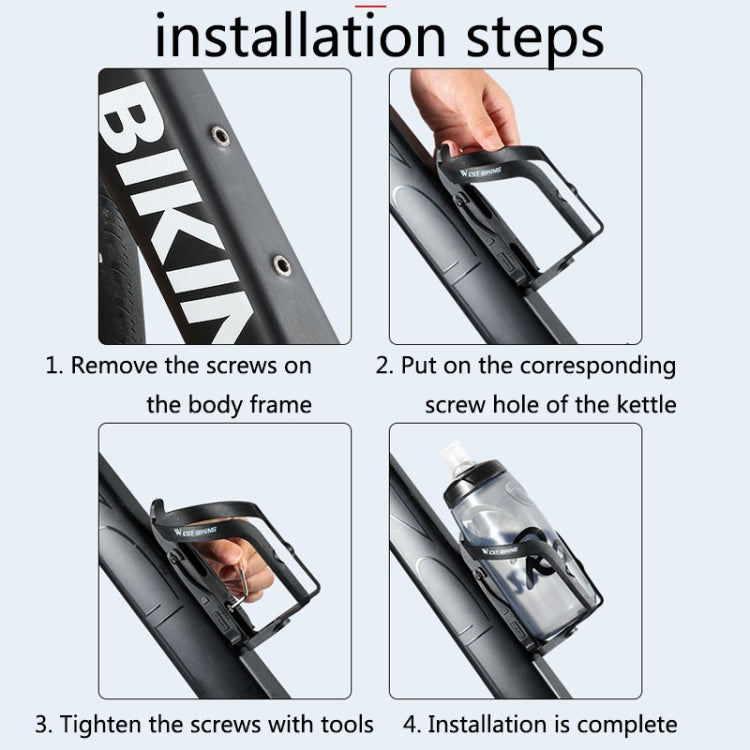 WEST BIKING YP0704032 Bicycle Bottle Frame Multi-Function Tire Rod Water Cup Holder(Black) by WEST BIKING