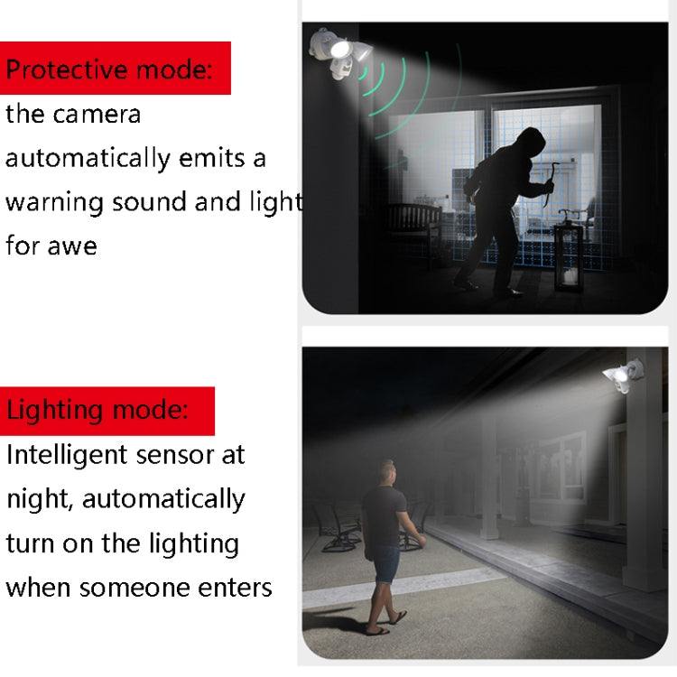 LC1C Garden Lamp Monitor Night Vision Life Waterproof Family Surveillance Camera, CN Plug(1080P) - Wireless Camera by buy2fix | Online Shopping UK | buy2fix
