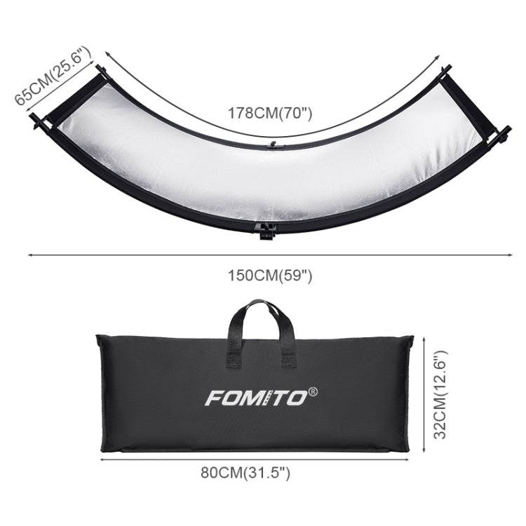FOMITO U-Shaped Curved Photo Studio Reflector Board 4 In 1 Gold Silver White Black Reflective Board - Camera Accessories by buy2fix | Online Shopping UK | buy2fix
