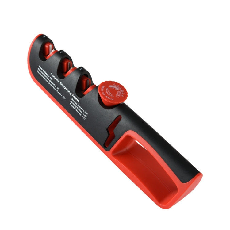 4- In-1 Adjustable Manual Knife Sharpener Multifunctional Knife Sharpener(Black Red) - Knife Sharpener by buy2fix | Online Shopping UK | buy2fix