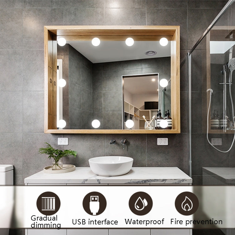LED Mirror Front Lamp USB Adjustable Brightness Makeup Fill Light Bulbs, Power source: 2 LEDs by buy2fix