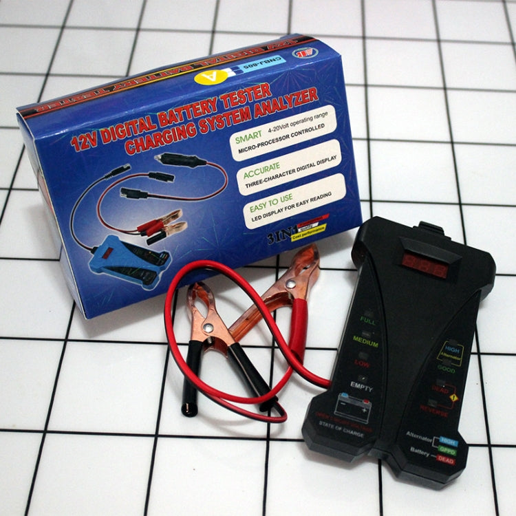 12V Three-In-One Battery Tester Digital Display Tester(Black) - Electronic Test by buy2fix | Online Shopping UK | buy2fix