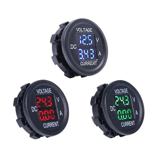 2 In 1 Modified Car Double Digital Voltage Current Table Measuring Instrument(Red Light) - Clocks & Car Meters by buy2fix | Online Shopping UK | buy2fix