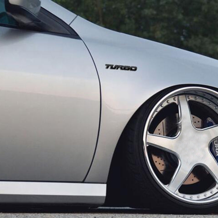 8 PCS Car Alloy Modified Turbocharged TURBO Metal Car Sticker Sports Body Sticker Car Tail Label Side Decoration Sticker, Model: Large 12 X 1.4cm(Red) by buy2fix