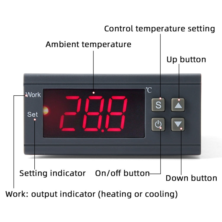 MH-1210W Digital LCD Temperature Controller Thermocouple Thermostat Regulator with Sensor Termometer, Temperature Range: -50 to 110 Degrees Celsius - Thermostat & Thermometer by buy2fix | Online Shopping UK | buy2fix