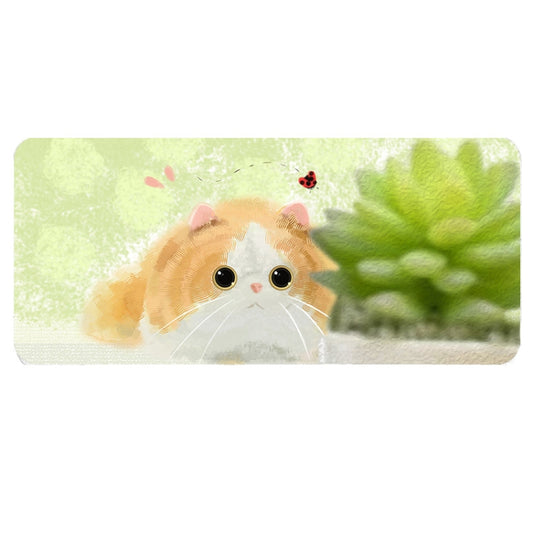 400x900x4mm illustration Cartoon Pattern Waterproof Non-Slip Mouse Pad(Yellow Cat) by buy2fix