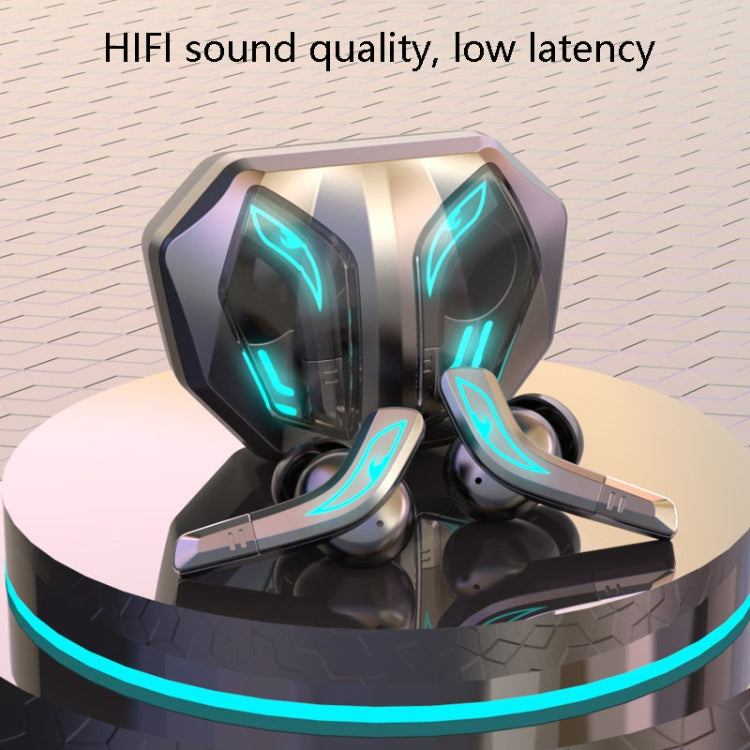 MD158 TWS Wireless Bluetooth 5.2 Game Headphones Low Delay HI-FI Earphone With Breathing Light(Black) - Bluetooth Earphone by buy2fix | Online Shopping UK | buy2fix